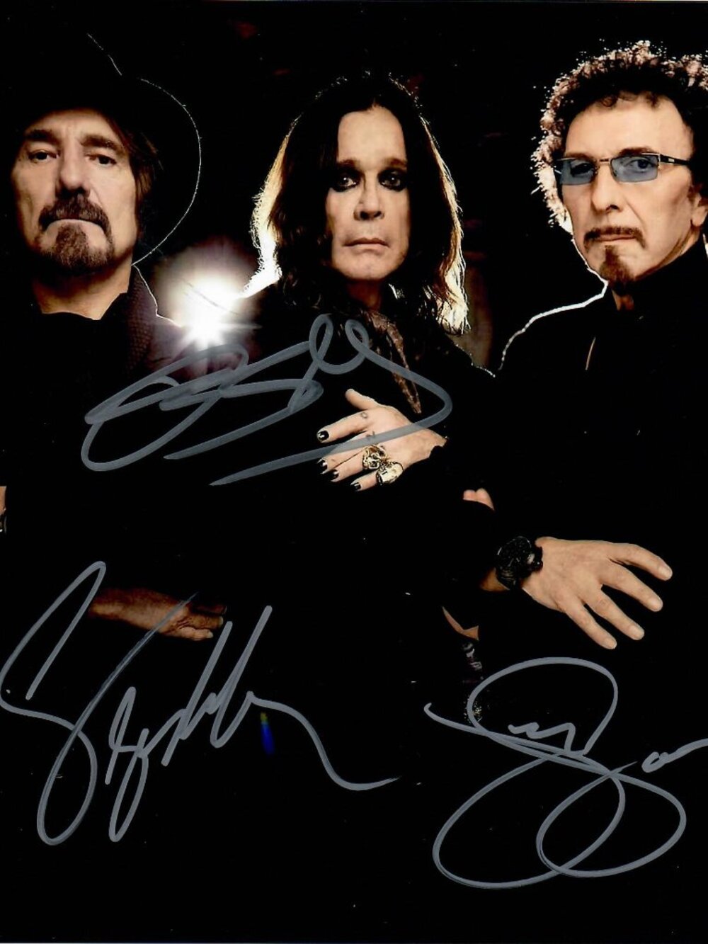 Black Sabbath Ozzy Osbourne Geezer Butler Bill Ward Signed 8X10 Photo
